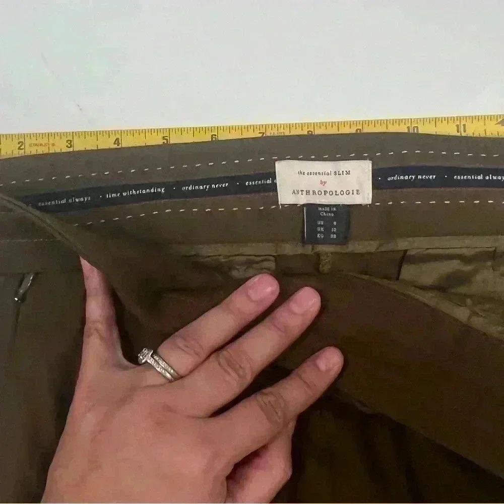 ANTHROPOLOGIE Essential Slim
Trouser Brown Black Contrast
Side Stripe Pants Sz 8 - Picture 5 of 7